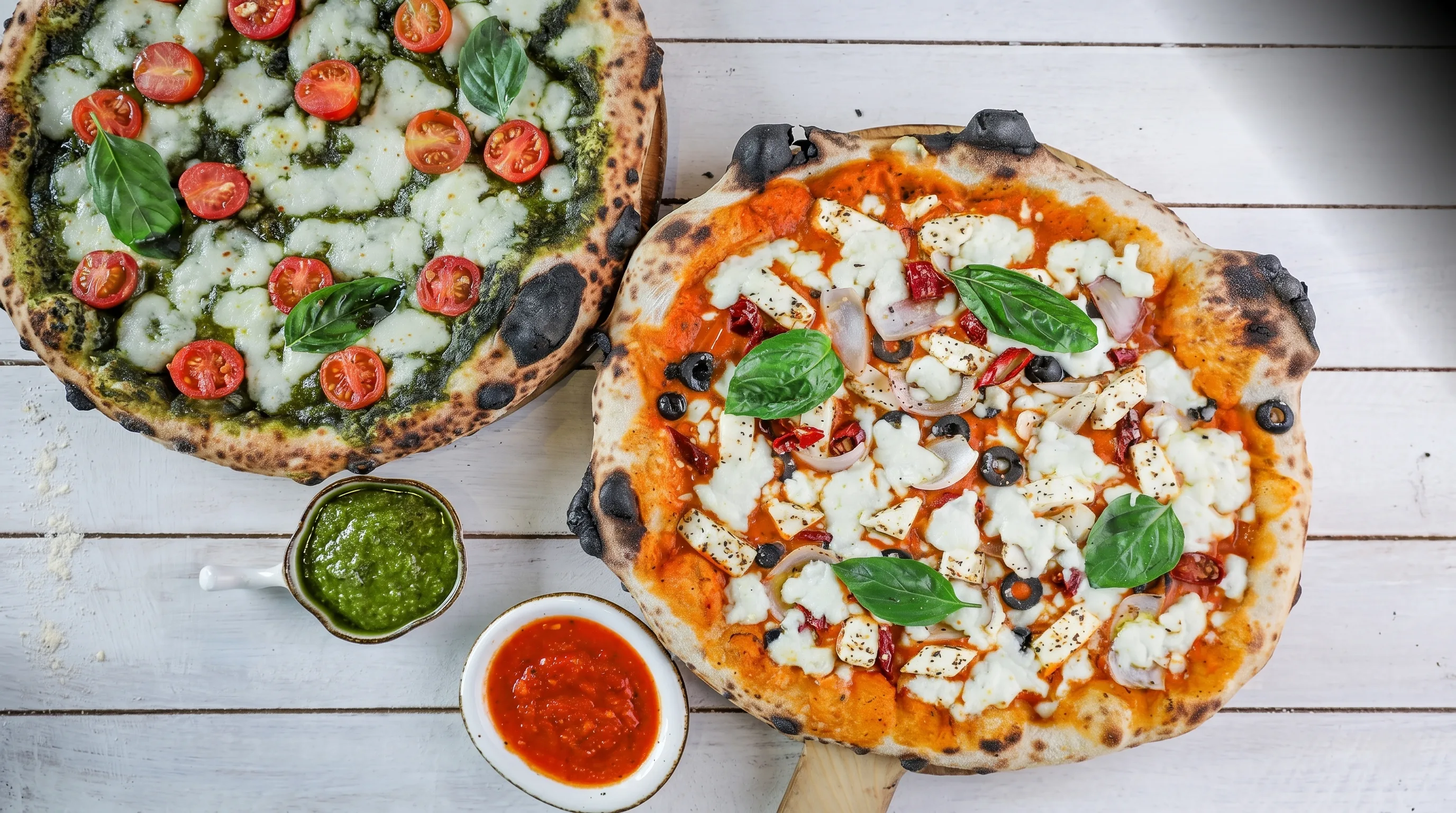 Wood-fired Napolitano pizza